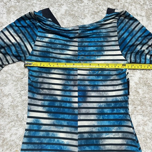 Purple Rain Elegant Blue and Black Striped Dress - Picture 6 of 6